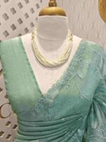 Organza with floral veiny designs - Image 3
