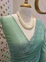 Organza with floral veiny designs - Image 2
