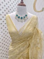 Organza with floral veiny designs - Image 26
