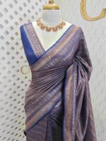 Soft katan with floral and geometric horizontal design - Image 11