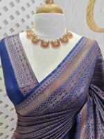 Soft katan with floral and geometric horizontal design - Image 12