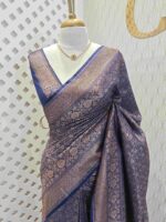 Soft katan with 4 petals flower and creepy leaf design - Image 23