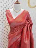Soft katan with big and small floral designs - Image 18