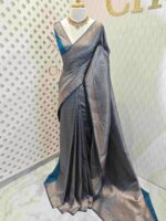 Soft katan with big and small floral designs - Image 11