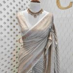Soft katan with horizontal zigzag and dot pattern