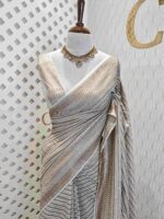 Soft katan with horizontal zigzag and dot pattern