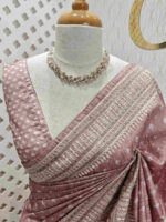 Semi tussar with small diamond shape block prints - Image 9