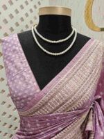 Semi tussar with small diamond shape block prints - Image 6