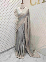 Semi tussar with small diamond shape block prints - Image 4
