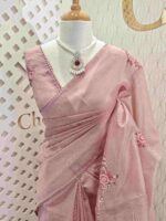 Tissue with raised chain stitch flower motifs - Image 11