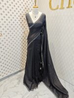 Crushed silk with cut bead, mirror work on scallop border - Image 11