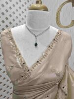 Crushed silk with mirror and cut work buti design - Image 38