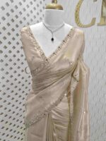 Crushed silk with mirror and cut work buti design - Image 37