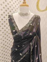 Crushed silk with mirror and cut work buti design - Image 34
