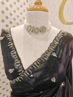 Crushed silk with mirror and cut work buti design - Image 35