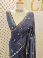 Crushed silk with mirror and cut work buti design - Image 31