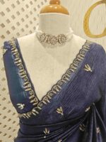 Crushed silk with mirror and cut work buti design - Image 32