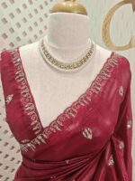 Crushed silk with mirror and cut work buti design - Image 29