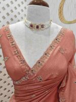 Crushed silk with mirror and cut work buti design - Image 8