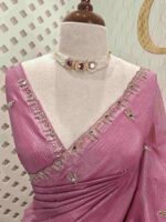 Crushed silk with mirror and cut work buti design - Image 20