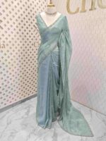 Crushed silk with mirror and cut work buti design - Image 15