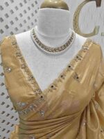 Crushed silk with mirror and cut work buti design - Image 11