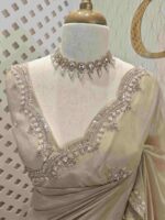 Crushed silk with small sequence floral and scallop border - Image 33