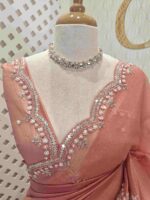 Crushed silk with small sequence floral and scallop border - Image 30