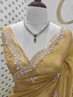 Crushed silk with small sequence floral and scallop border - Image 27