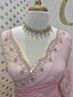 Crushed silk with small sequence floral and scallop border - Image 21