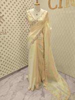 Crushed silk with small sequence floral and scallop border - Image 16