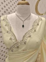 Crushed silk with small sequence floral and scallop border - Image 15