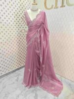 Crushed silk with small sequence floral and scallop border - Image 13