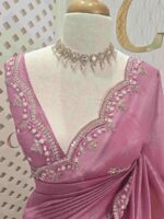 Crushed silk with small sequence floral and scallop border - Image 12