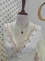 Crushed silk with small sequence floral and scallop border - Image 9
