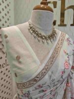 Net Kota with multi colour floral jaal embroidery design - Image 2