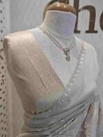 Organza with maple leaf applique like design and scallop border - Image 2