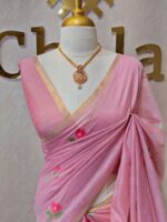 Chandheri with flower plant buttas and jaal design on pallu - Image 7