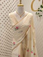 Chandheri with flower plant buttas and jaal design on pallu - Image 13
