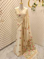 Chandheri with flower plant buttas and jaal design on pallu - Image 15