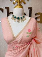 Chandheri with flower plant buttas and jaal design on pallu - Image 2