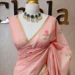 Chandheri with flower plant buttas and jaal design on pallu