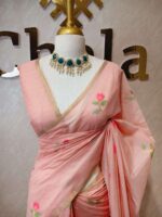 Chandheri with flower plant buttas and jaal design on pallu