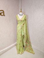 Chandheri with flower plant buttas and jaal design on pallu - Image 6