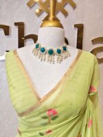 Chandheri with flower plant buttas and jaal design on pallu - Image 5