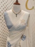 Chandheri with flower plant and bird design on border - Image 23