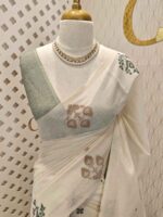 Chandheri with flower plant and bird design on border - Image 20