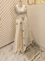 Chandheri with flower plant and bird design on border - Image 22