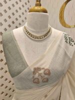 Chandheri with flower plant and bird design on border - Image 21