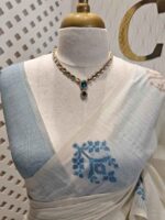 Chandheri with flower plant and bird design on border - Image 15